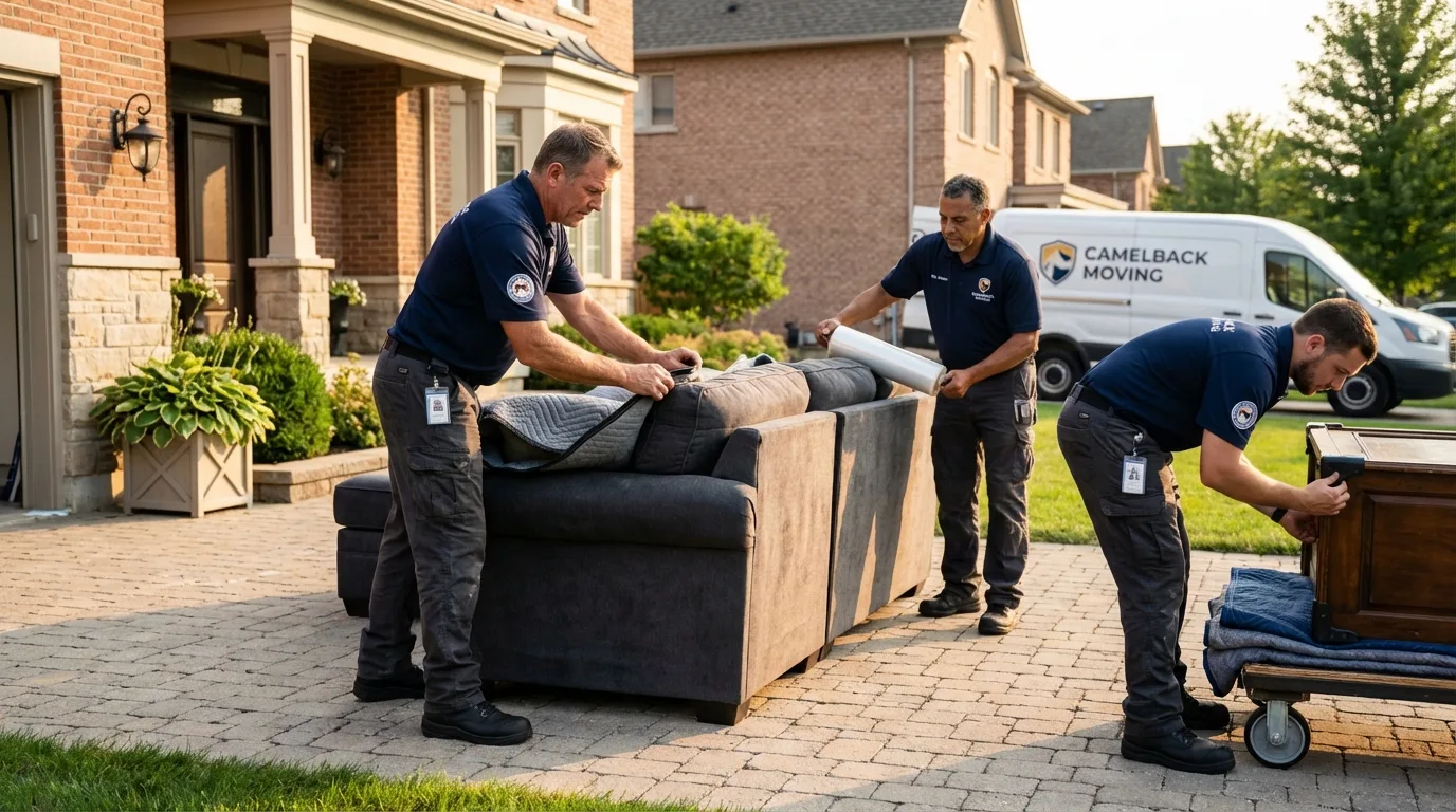 Large estate moving crew wrapping furniture in Bude, MS